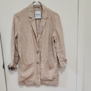 Madewell Checkered Beige Blazer